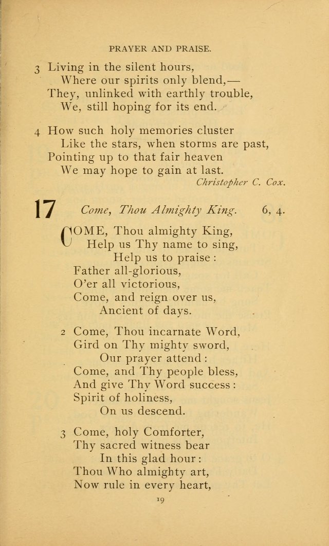 Hymn Book of the United Evangelical Church page 19