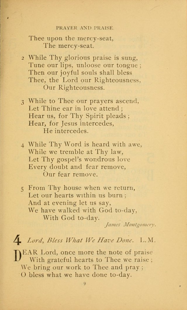 Hymn Book of the United Evangelical Church page 9
