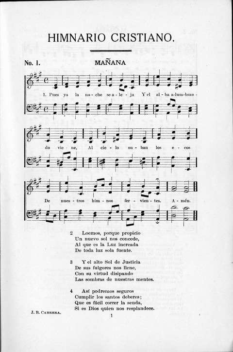 Himnario Cristiano para uso de las Iglesias Evangélicas page 1