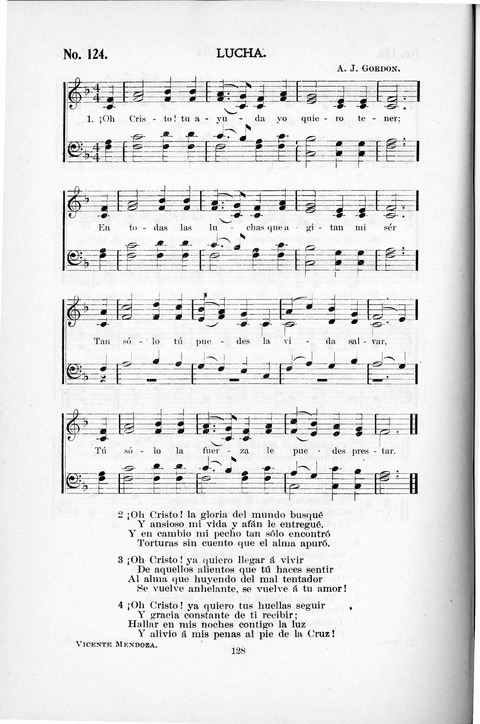 Himnario Cristiano para uso de las Iglesias Evangélicas page 128