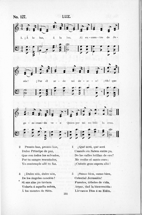 Himnario Cristiano para uso de las Iglesias Evangélicas page 131