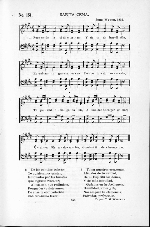Himnario Cristiano para uso de las Iglesias Evangélicas page 155