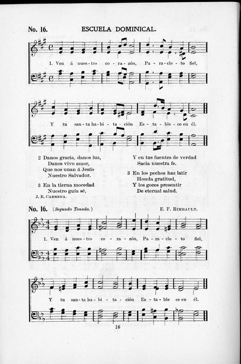 Himnario Cristiano para uso de las Iglesias Evangélicas page 16