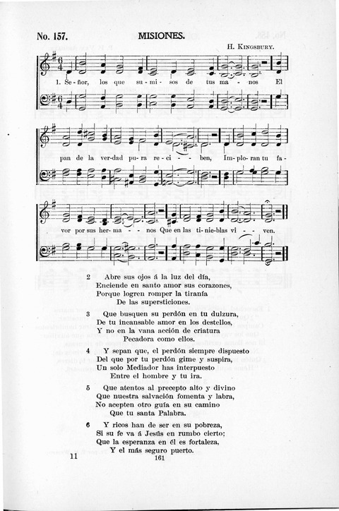 Himnario Cristiano para uso de las Iglesias Evangélicas page 161