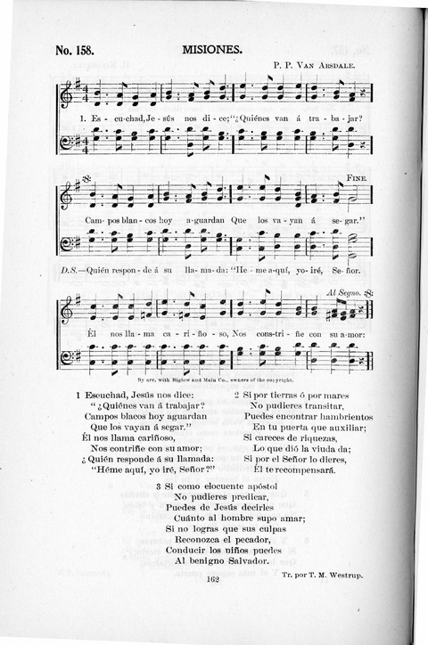 Himnario Cristiano para uso de las Iglesias Evangélicas page 162