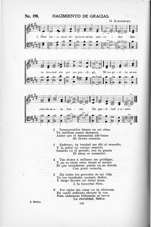 Himnario Cristiano para uso de las Iglesias Evangélicas page 196