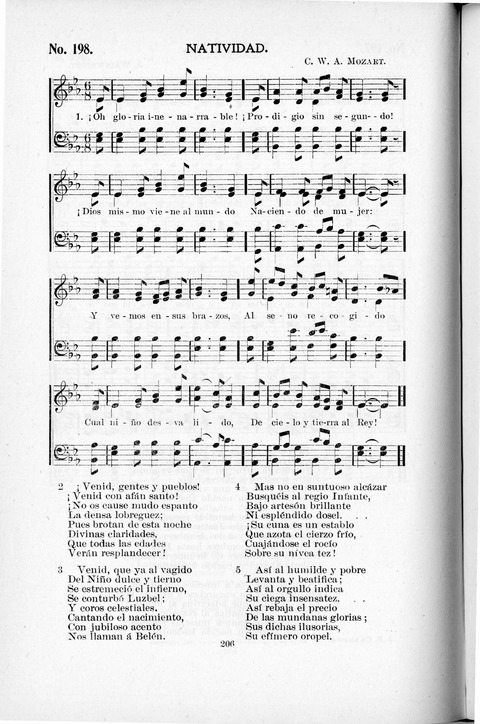 Himnario Cristiano para uso de las Iglesias Evangélicas page 206