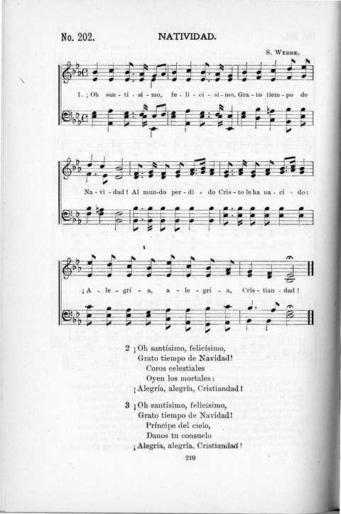 Himnario Cristiano para uso de las Iglesias Evangélicas page 210