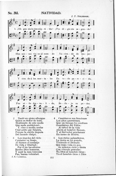 Himnario Cristiano para uso de las Iglesias Evangélicas page 211