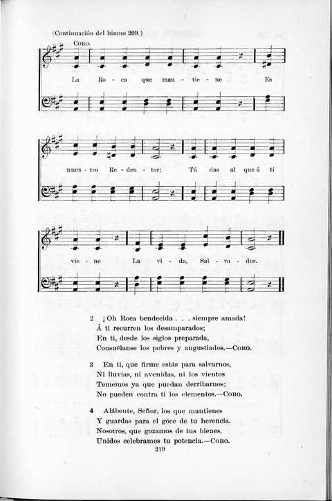 Himnario Cristiano para uso de las Iglesias Evangélicas page 219