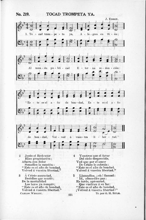 Himnario Cristiano para uso de las Iglesias Evangélicas page 231
