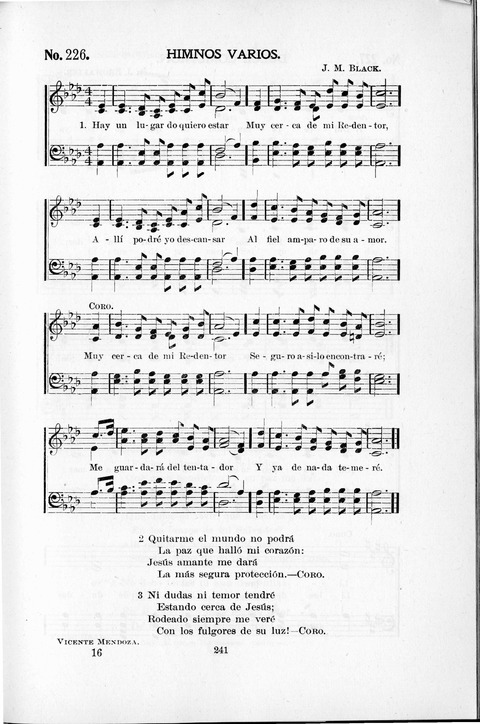 Himnario Cristiano para uso de las Iglesias Evangélicas page 241