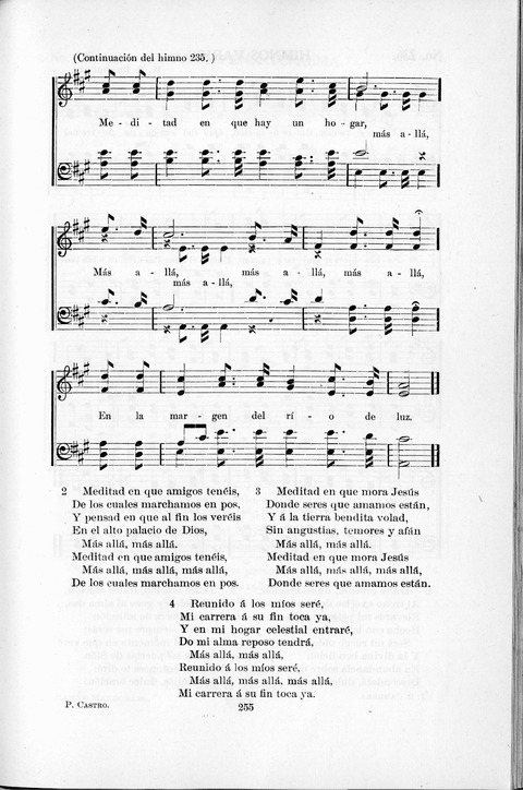 Himnario Cristiano para uso de las Iglesias Evangélicas page 255