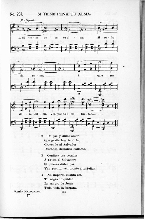 Himnario Cristiano para uso de las Iglesias Evangélicas page 257