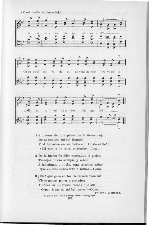 Himnario Cristiano para uso de las Iglesias Evangélicas page 267