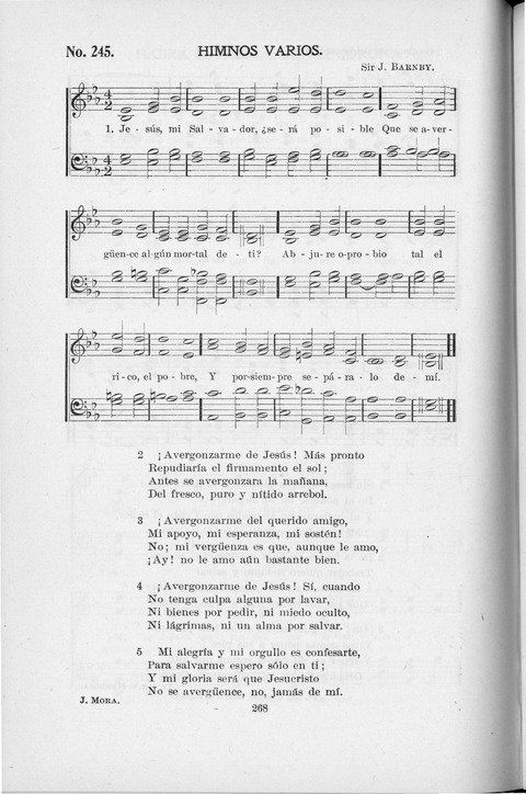 Himnario Cristiano para uso de las Iglesias Evangélicas page 268