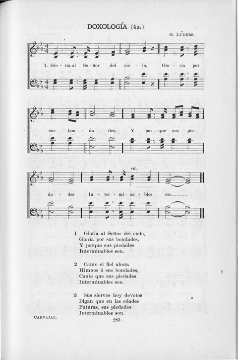 Himnario Cristiano para uso de las Iglesias Evangélicas page 283