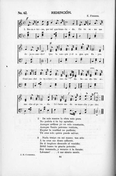 Himnario Cristiano para uso de las Iglesias Evangélicas page 64