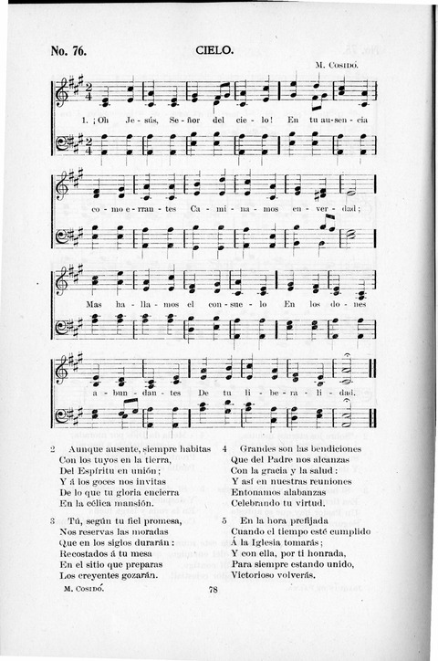 Himnario Cristiano para uso de las Iglesias Evangélicas page 78