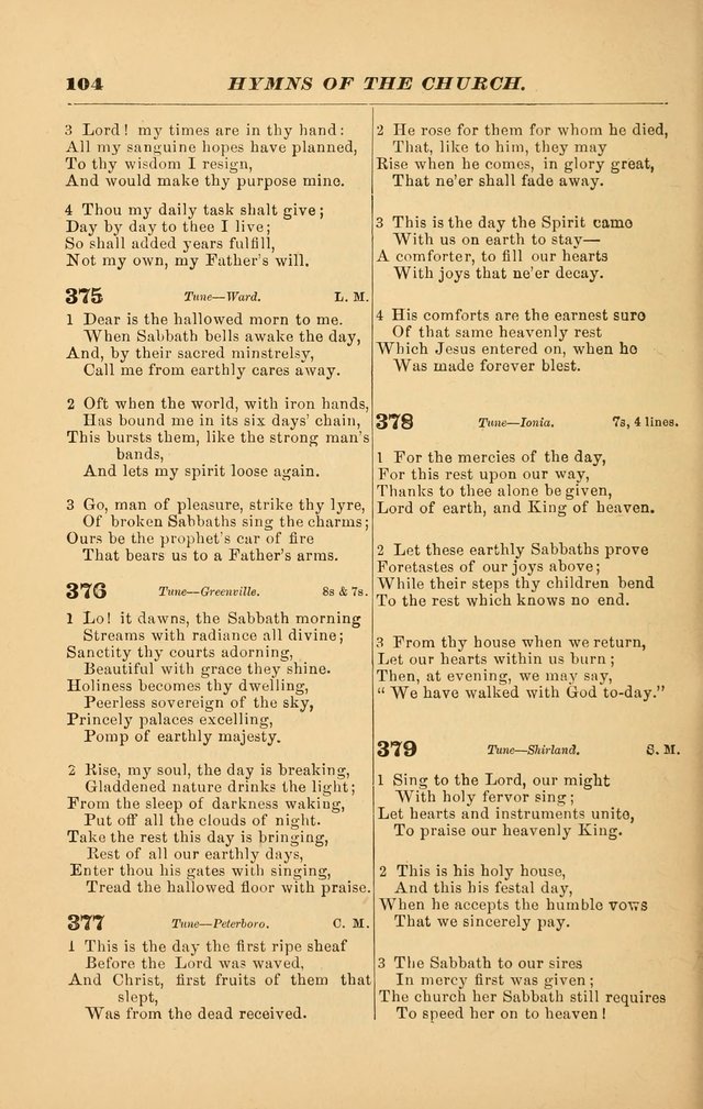 Hymns of the Church, Ancient and Modern: for the use of all who love to sing the praises of God in Christ, in the family, the school, or the church; with a discourse on music as a divine ordinance... page 104