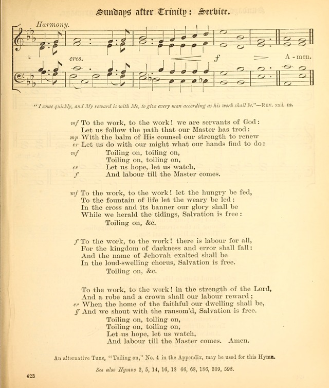 The Hymnal Companion to the Book of Common Prayer with accompanying tunes (3rd ed., rev. and enl.) page 423