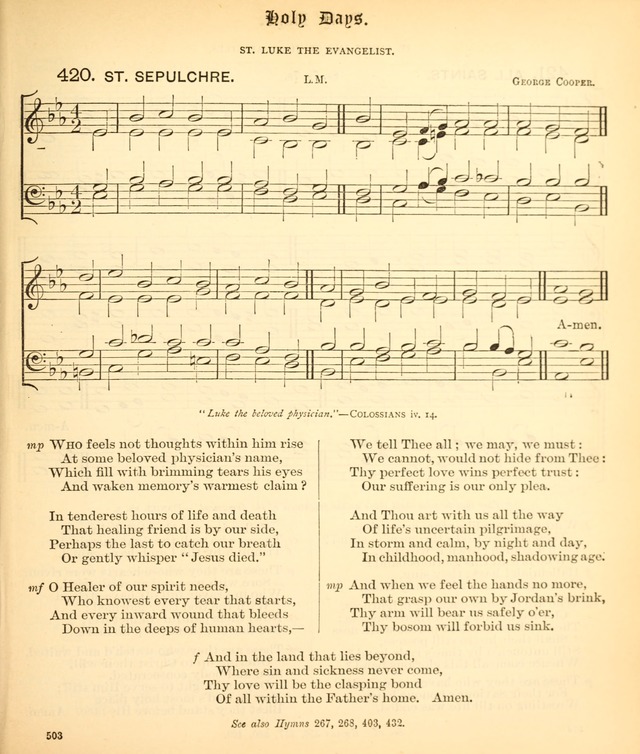 The Hymnal Companion to the Book of Common Prayer with accompanying tunes (3rd ed., rev. and enl.) page 503