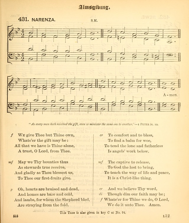 The Hymnal Companion to the Book of Common Prayer with accompanying tunes (3rd ed., rev. and enl.) page 515