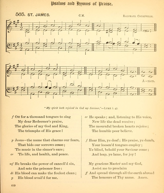 The Hymnal Companion to the Book of Common Prayer with accompanying tunes (3rd ed., rev. and enl.) page 669