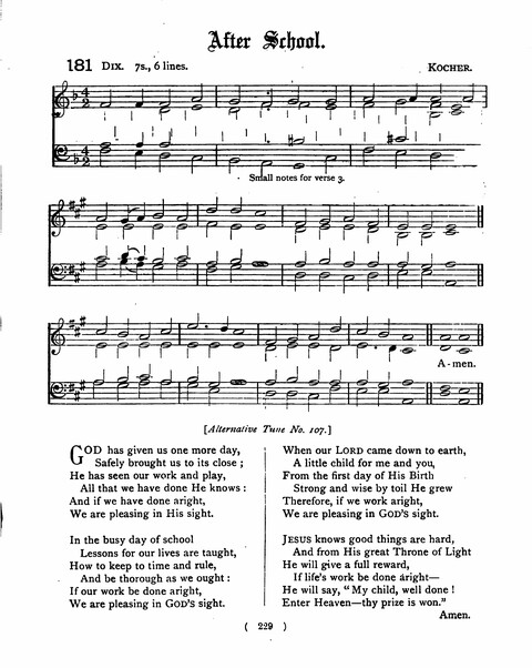 Hymns for the Children of the Church: with accompanying tunes page 229