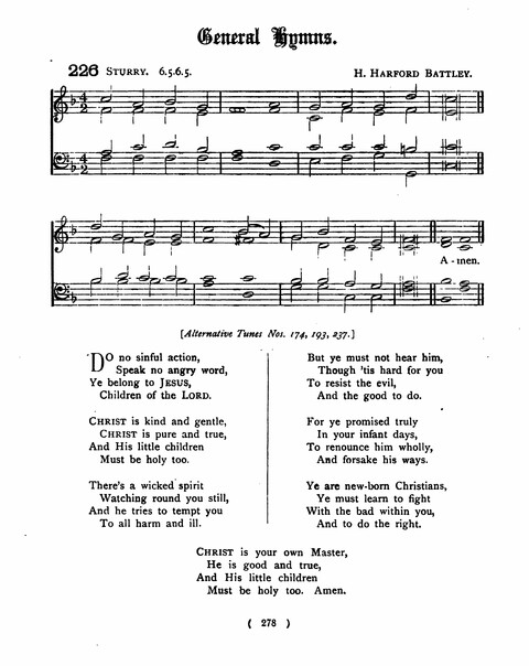 Hymns for the Children of the Church: with accompanying tunes page 278