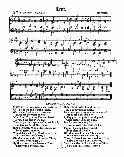 Hymns for the Children of the Church: with accompanying tunes page 45