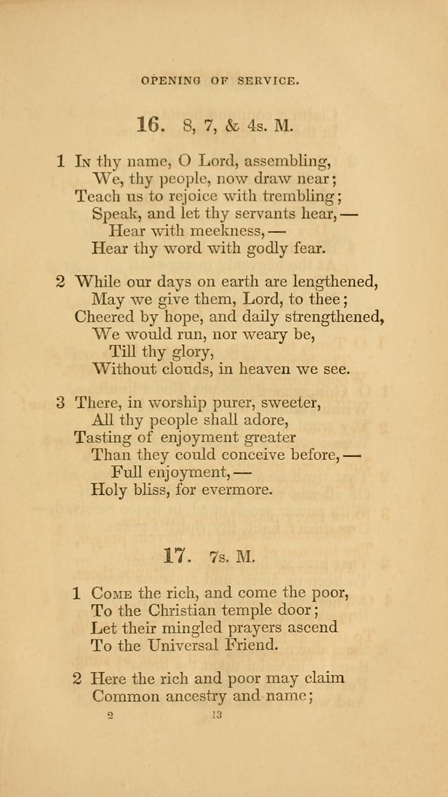 Hymns for the Church of Christ. (6th thousand) page 13