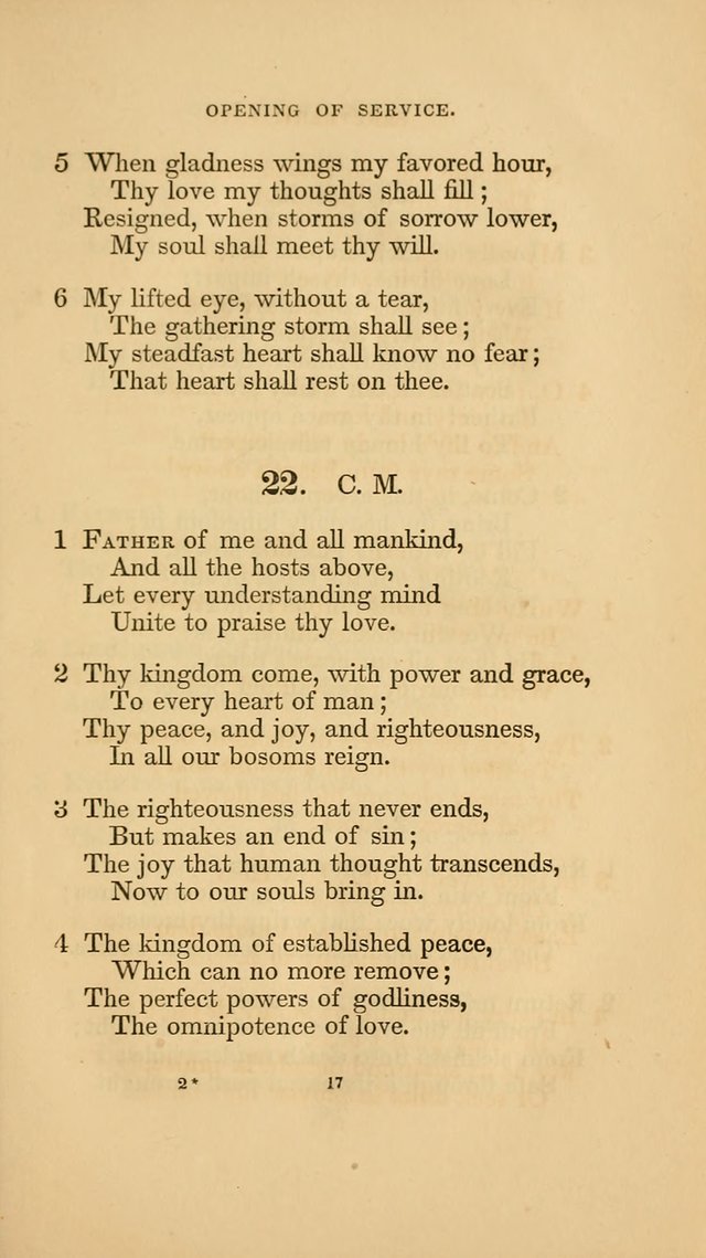Hymns for the Church of Christ. (6th thousand) page 17