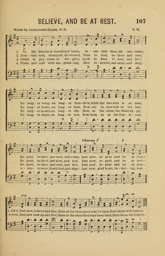 The Heavenly Choir: a collection of hymns and tunes for all occasions of worship, congregational, church, prayer, praise, choir, Sunday school, and social meeings page 107