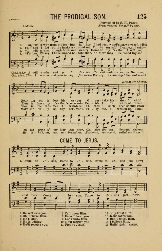 The Heavenly Choir: a collection of hymns and tunes for all occasions of worship, congregational, church, prayer, praise, choir, Sunday school, and social meeings page 125