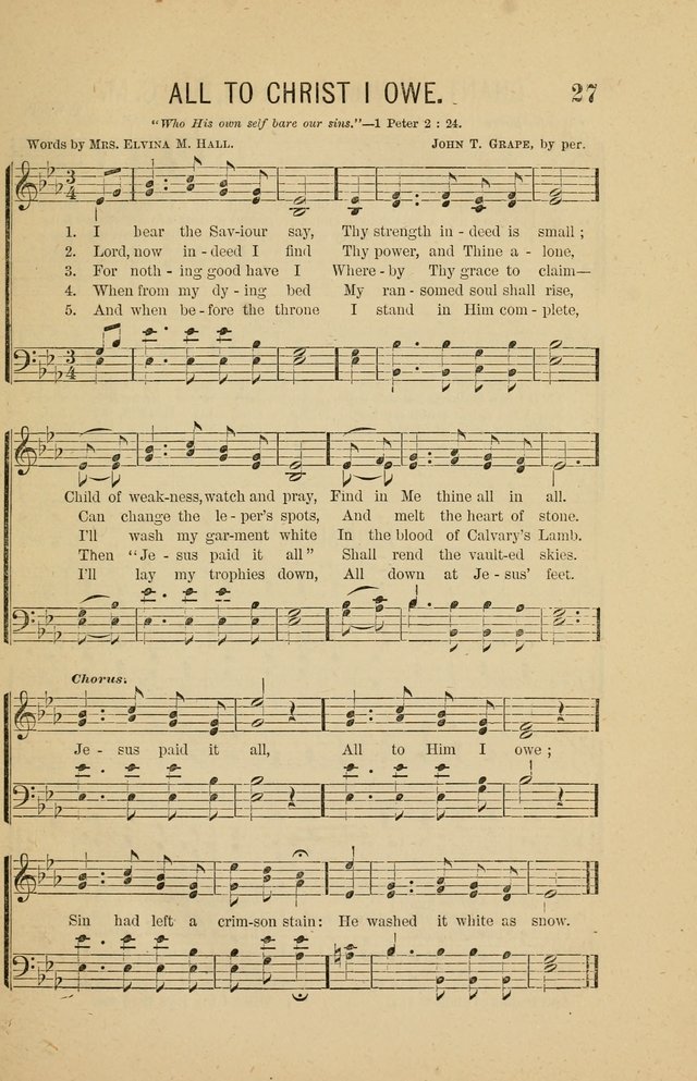 The Heavenly Choir: a collection of hymns and tunes for all occasions of worship, congregational, church, prayer, praise, choir, Sunday school, and social meeings page 27