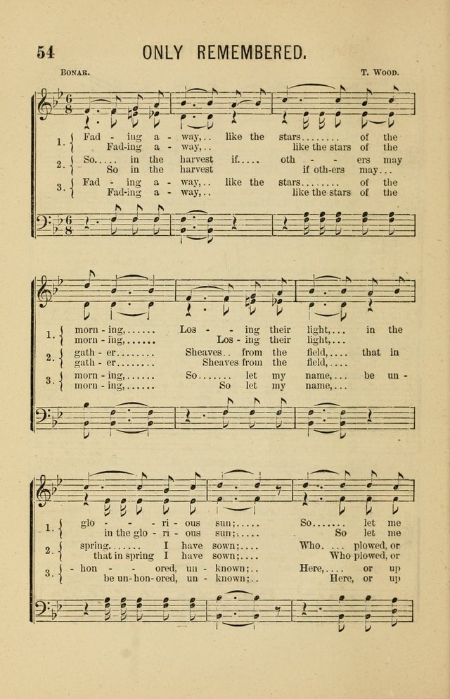 The Heavenly Choir: a collection of hymns and tunes for all occasions of worship, congregational, church, prayer, praise, choir, Sunday school, and social meeings page 54