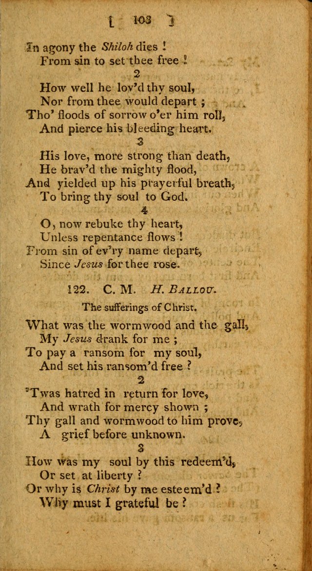 Hymns: composed by different authors, by order of the General Convention of Universalists of the New-England States and Others. Adapted to public and private devotion page 103