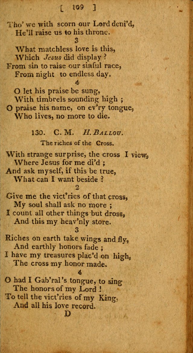 Hymns: composed by different authors, by order of the General Convention of Universalists of the New-England States and Others. Adapted to public and private devotion page 109