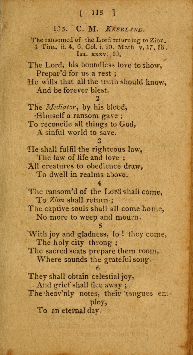 Hymns: composed by different authors, by order of the General Convention of Universalists of the New-England States and Others. Adapted to public and private devotion page 115