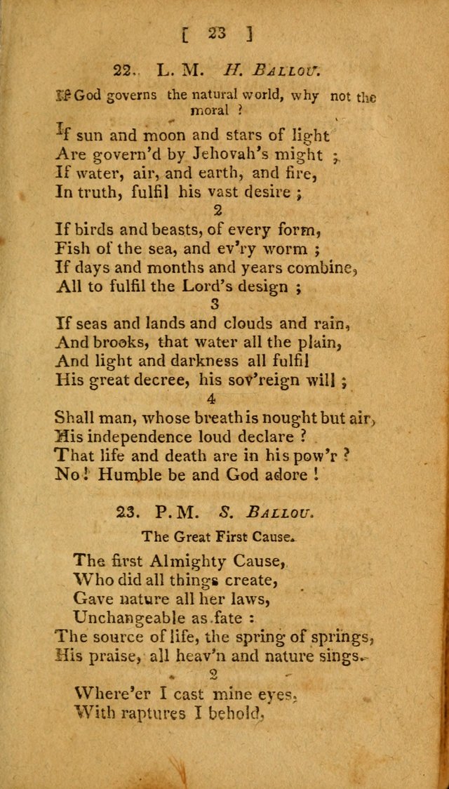 Hymns: composed by different authors, by order of the General Convention of Universalists of the New-England States and Others. Adapted to public and private devotion page 23