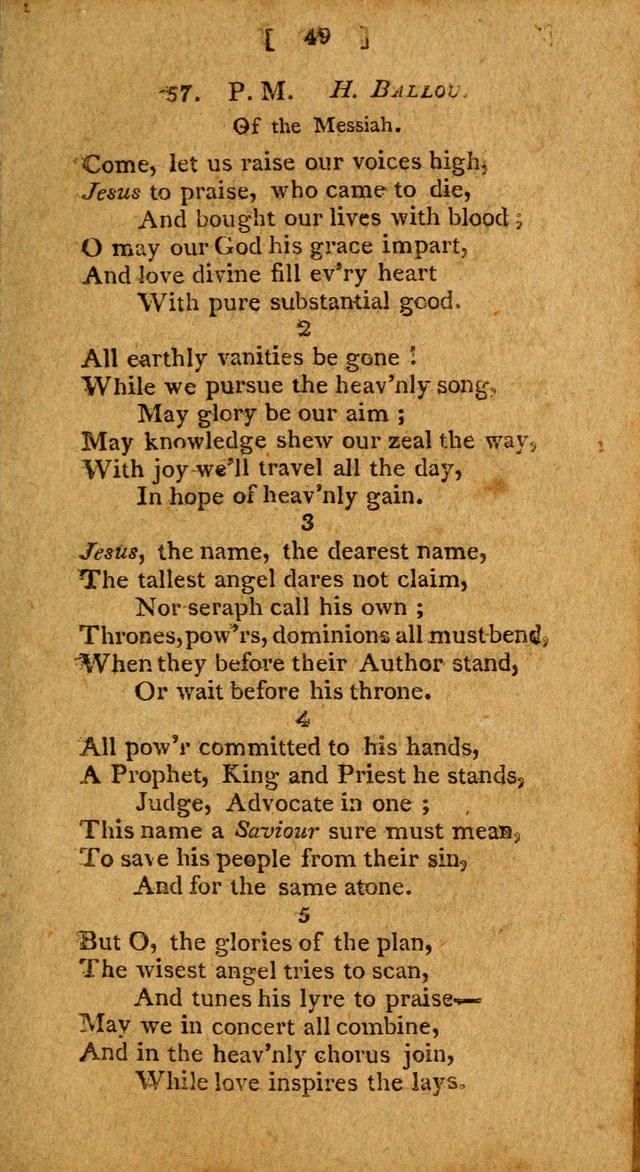 Hymns: composed by different authors, by order of the General Convention of Universalists of the New-England States and Others. Adapted to public and private devotion page 49
