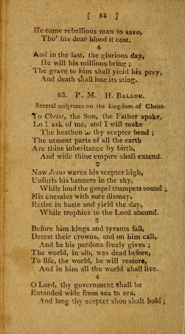 Hymns: composed by different authors, by order of the General Convention of Universalists of the New-England States and Others. Adapted to public and private devotion page 54
