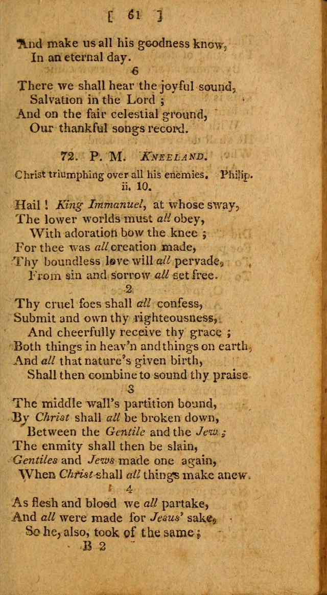 Hymns: composed by different authors, by order of the General Convention of Universalists of the New-England States and Others. Adapted to public and private devotion page 61