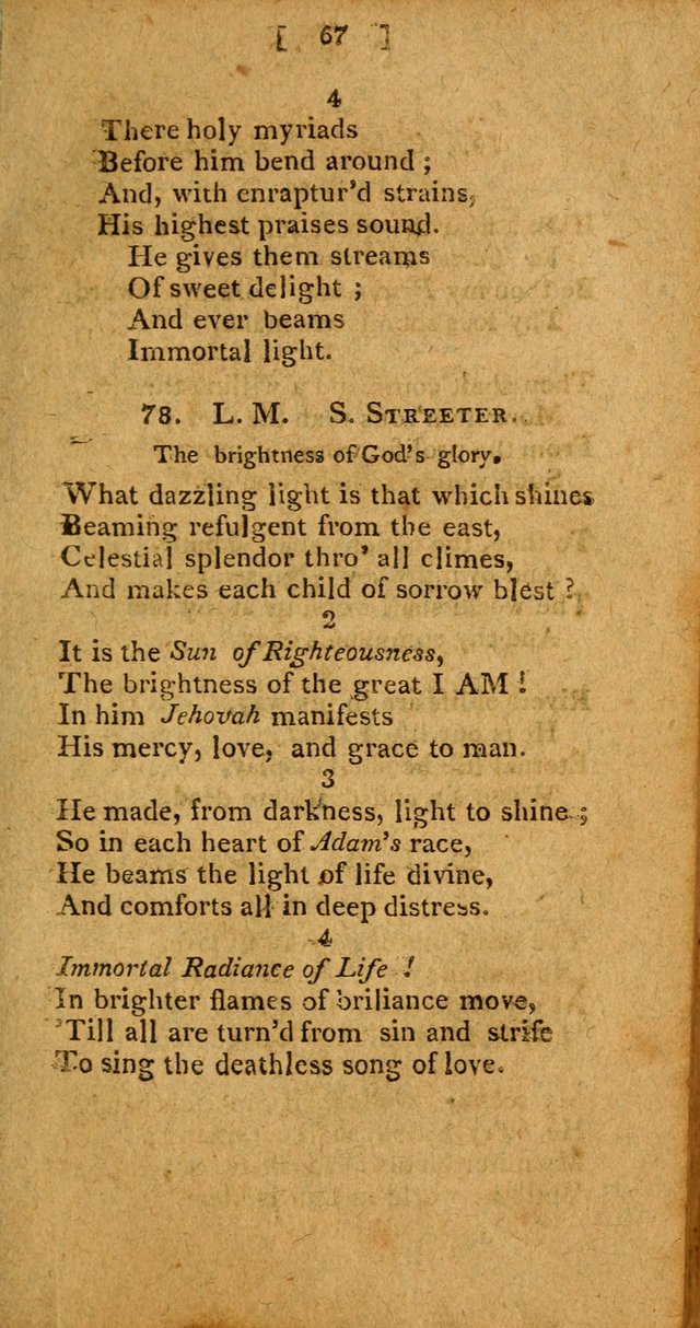 Hymns: composed by different authors, by order of the General Convention of Universalists of the New-England States and Others. Adapted to public and private devotion page 67