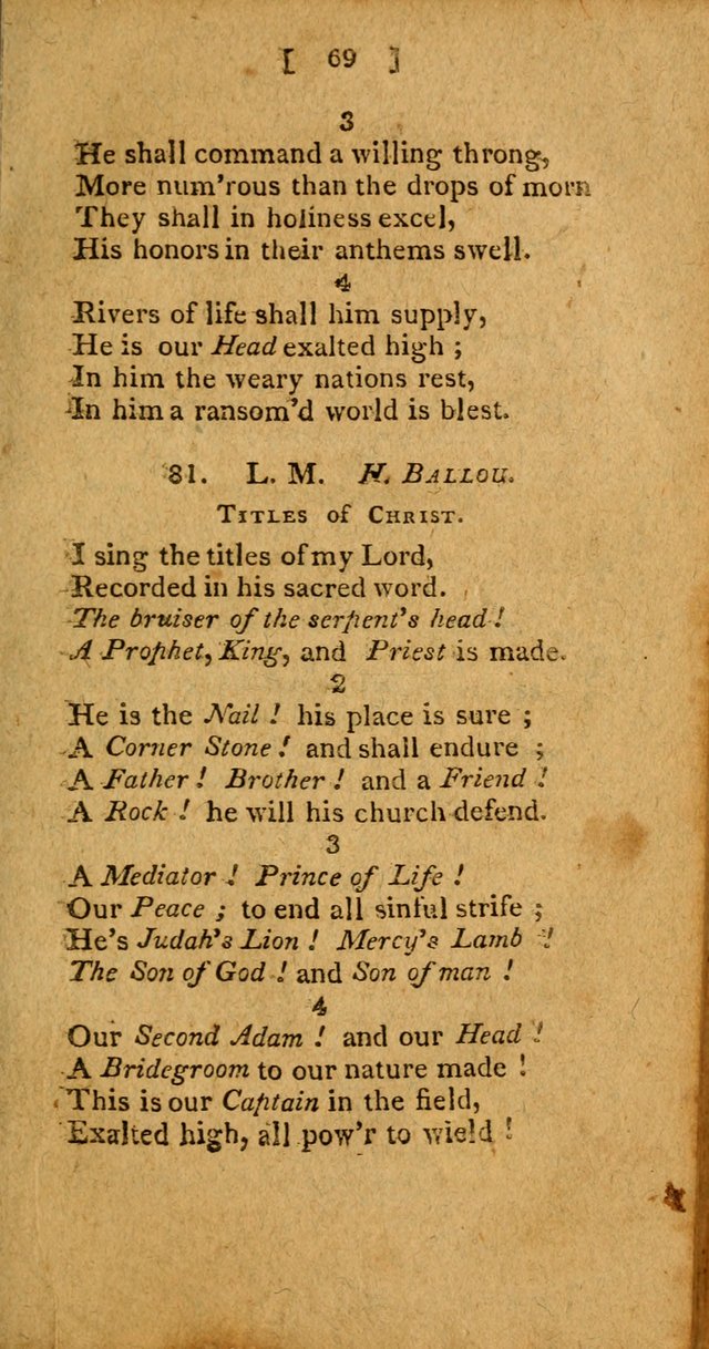 Hymns: composed by different authors, by order of the General Convention of Universalists of the New-England States and Others. Adapted to public and private devotion page 69