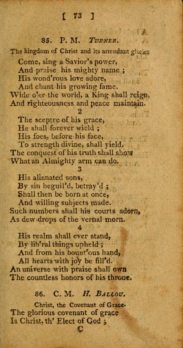 Hymns: composed by different authors, by order of the General Convention of Universalists of the New-England States and Others. Adapted to public and private devotion page 73