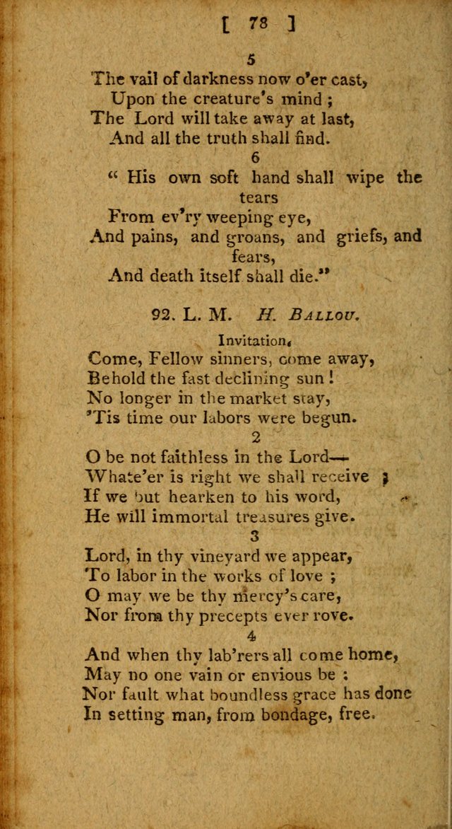 Hymns: composed by different authors, by order of the General Convention of Universalists of the New-England States and Others. Adapted to public and private devotion page 78