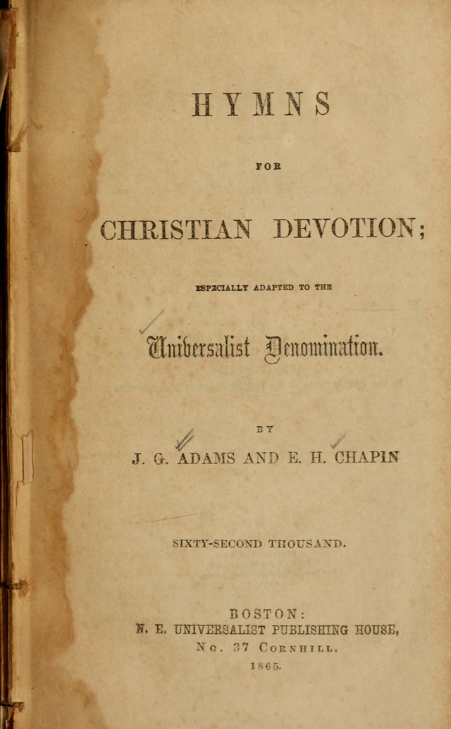 Hymns for Christian Devotion: especially adapted to the Universalist denomination page 3