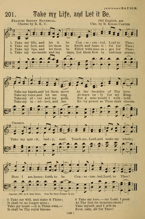 Hymns of the Christian Life: for the sanctuary, Sunday schools, prayer meetings, mission work and revival services page 136